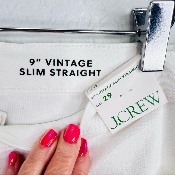 J.Crew 9” Vintage Slim-Straight Mid-Rise White Demin Jeans Size 29 - Picture 11 of 15